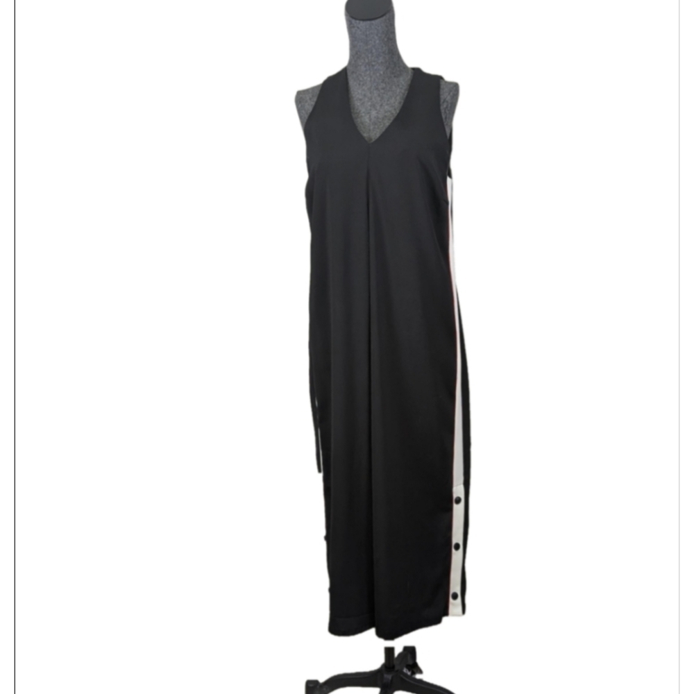 Rinascimento Black Sleeveless V Neck Wide Leg Jumpsuit